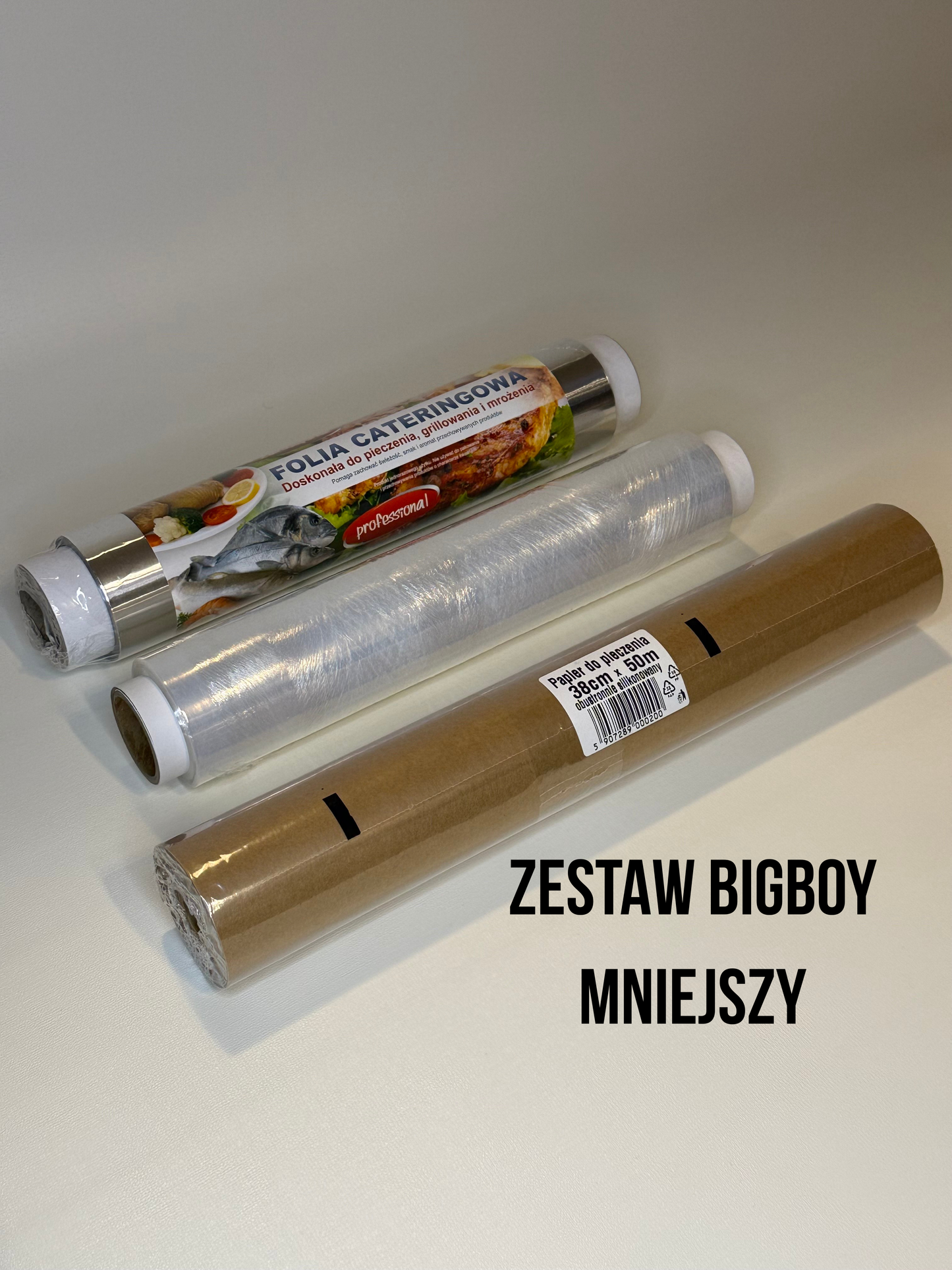 Zestaw BigBoy Mniejszy – papier do pieczenia, folia spożywcza i aluminiowa 30cm – BagBoy