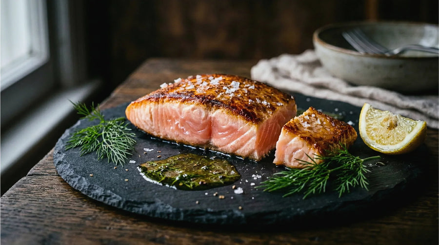 Łosoś sous-vide z maślanym środkiem