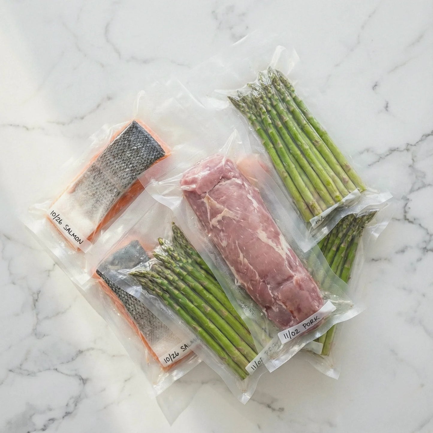 Stos worków do sous vide 15x30cm – wydłużony format na ryby.