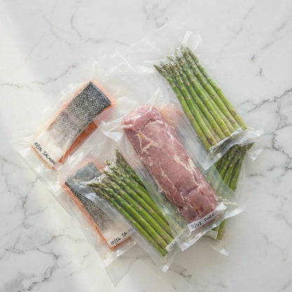 Stos worków do sous vide 15x30cm – wydłużony format na ryby.