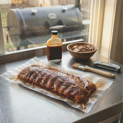 Worki do sous vide 25x40cm z żeberkami w przygotowaniu do BBQ.