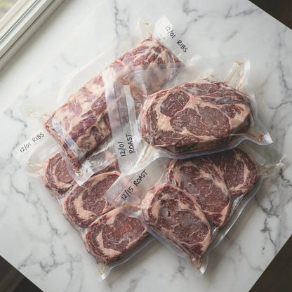 Stos worków do sous vide 25x40cm – pojemny rozmiar na żeberka.