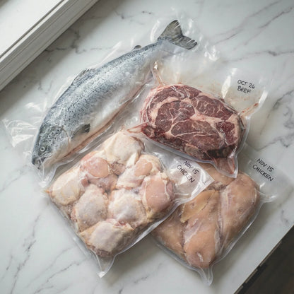 Stos worków do sous vide 30x35cm – extra duży format na całe ryby.