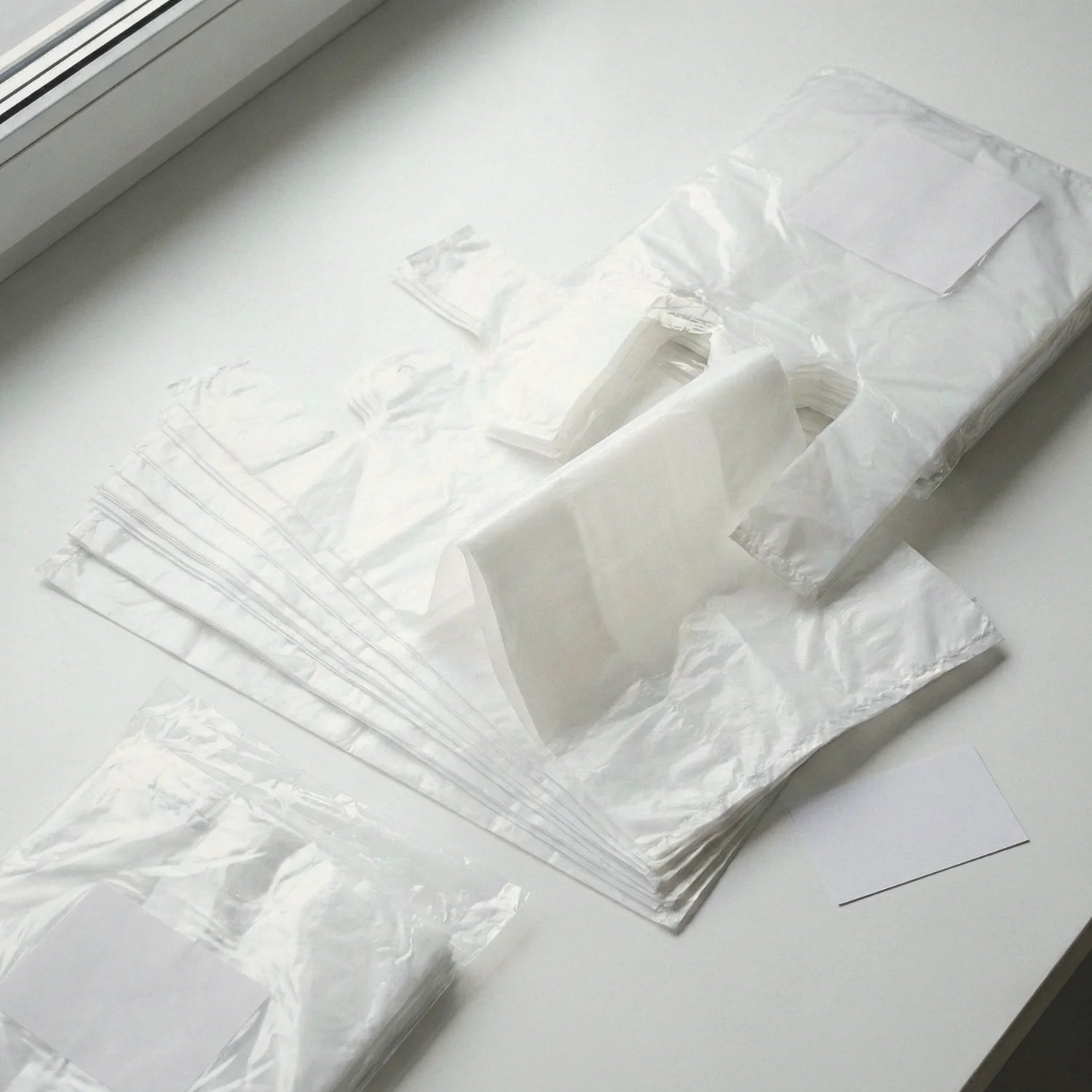 Reklamówki foliowe BagBoy 34×65cm białe 160szt – rozłożone torby foliowe.