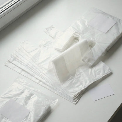 Reklamówki foliowe BagBoy 34×65cm białe 160szt – rozłożone torby foliowe.