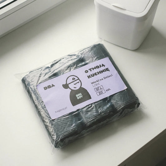 Worki na śmieci BagBoy 35L czarne 20szt – opakowanie z etykietą.