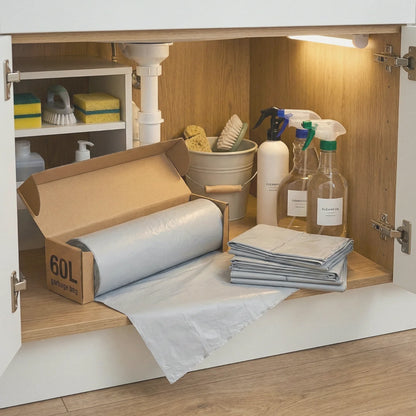 Worki na śmieci BagBoy 60L czarne 20szt – przechowywanie pod zlewem.