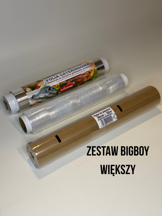 Zestaw BigBoy Większy – papier do pieczenia, folia spożywcza i aluminiowa 45cm – BagBoy
