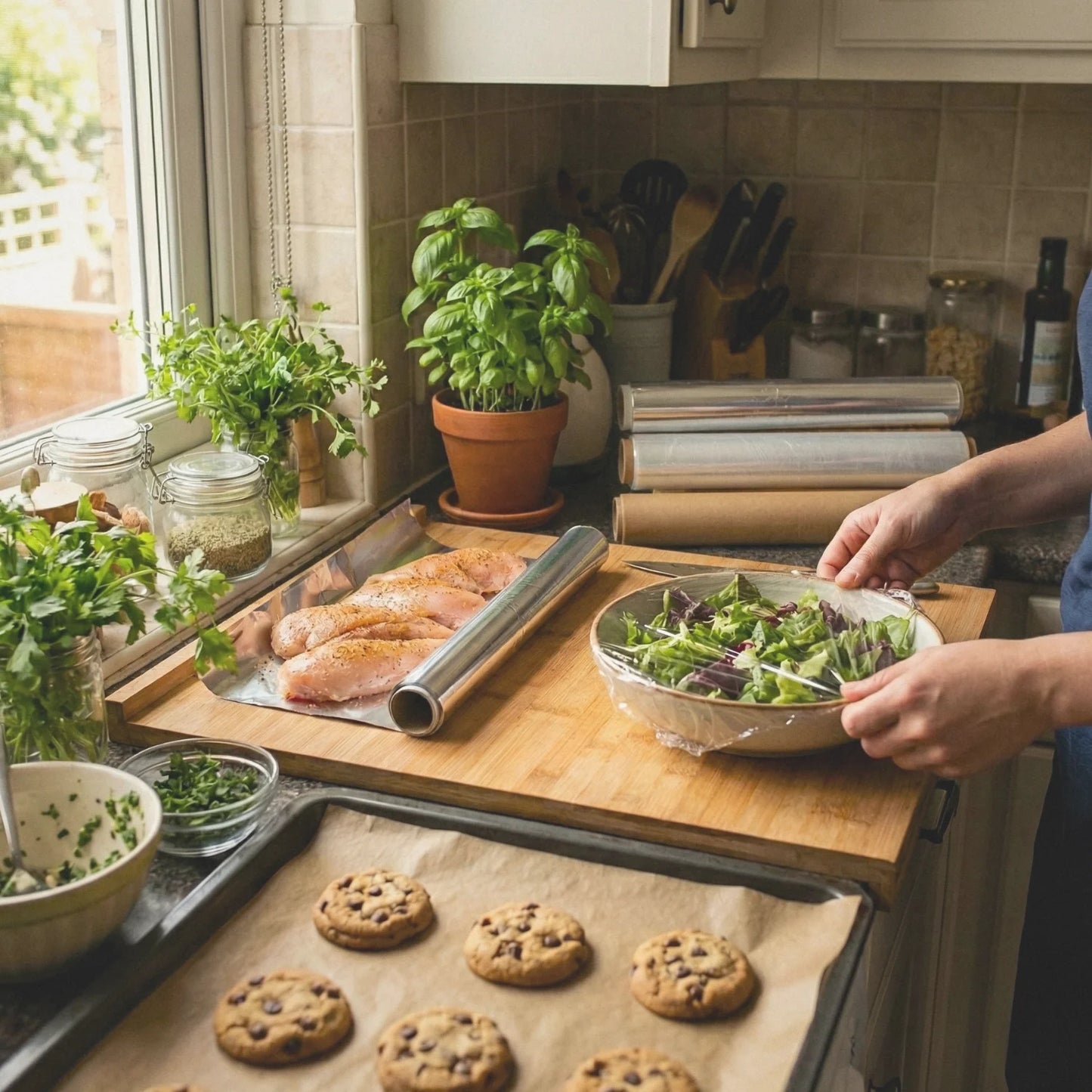 Zestaw Mały BagBoy – produkty w użyciu podczas gotowania w domowej kuchni.